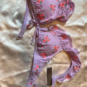 J. Crew seersucker bikini top size medium